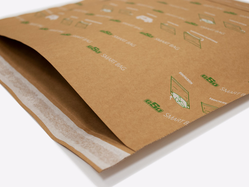 Öffnung zum Befüllen der SMART BAG Papier-Versandtasche